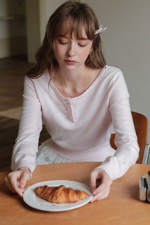 Pink soft knit top