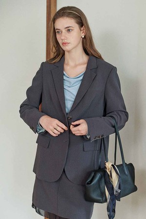 Vintage french stripe suit jacket