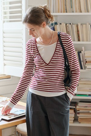 Versatile fake plaid top_2color