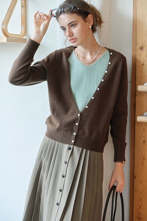 Fake two-piece pullover knit_3color