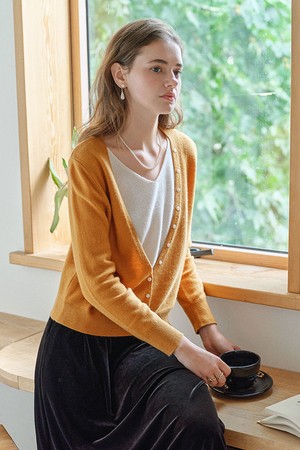 Fake two-piece pullover knit_3color