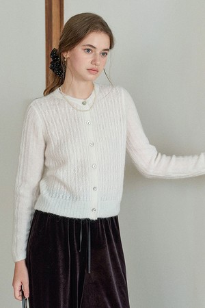 Twisted knit airy cardigan_3color