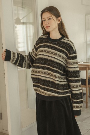Fair Isle crew neck sweater