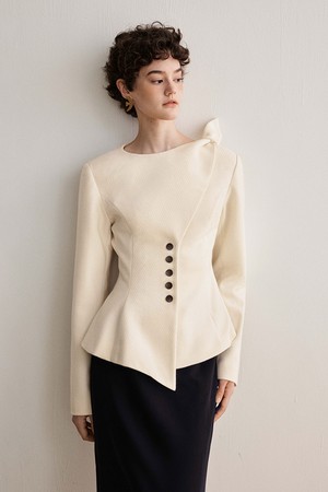 YY_Diagonal waist jacket