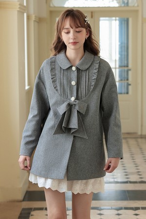 Cest_Lace collar ribbon jacket