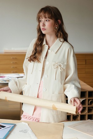 Cest_Ribbon detail pocket jacket