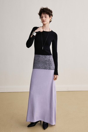 YY_Knit long-sleeve niche dress