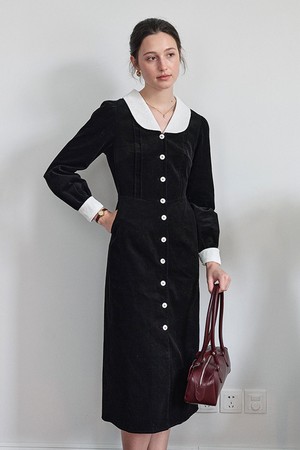 SR_Doll collar corduroy dress