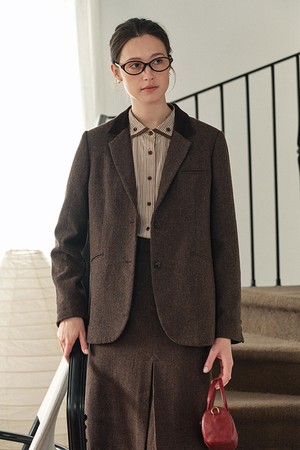 SR_Brown herringbone blazer
