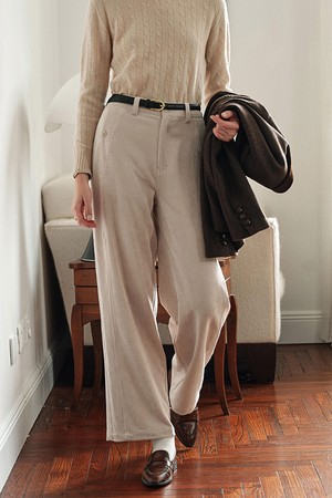SR_High corduroy wide pants_2color