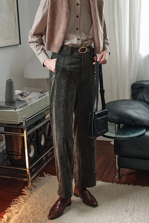 SR_High corduroy wide pants_2color