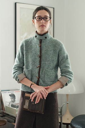 SR_Hoop sheer knit cardigan_2color