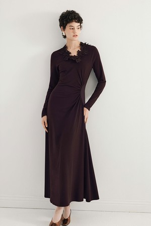 YY_Lace knit waist dress_2color