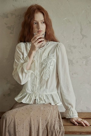 PM_Embroidered peplum blouse