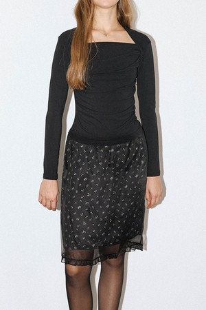 DD_Floral sheer layered skirt