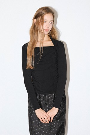 DD_Square neck shirring T-shirt_2color