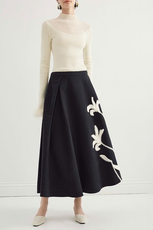 YY_Floral patch skirt