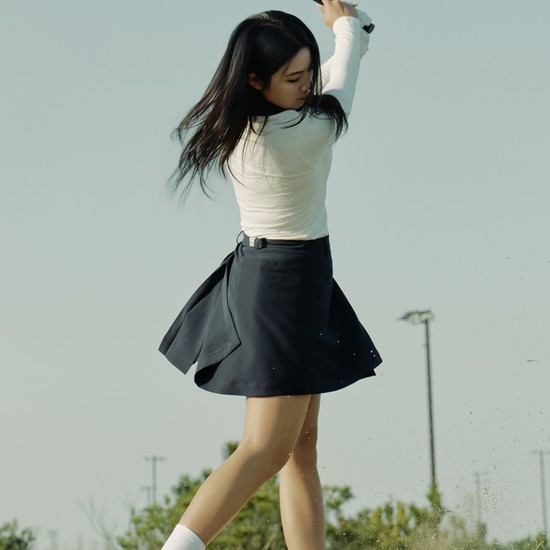 [spring&fall] 하프 플리츠 스커트_로드나이트 네이비