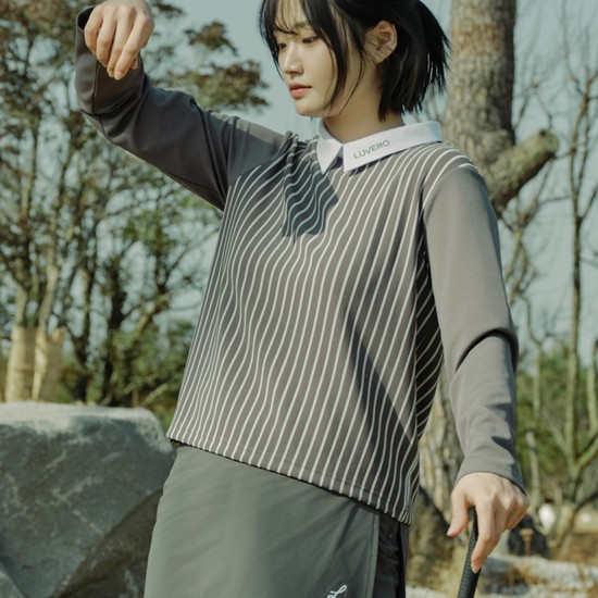 [spring&fall] 크롭 폴로_차콜 아트