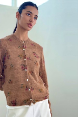 alize floral cardigan (sepia garden)