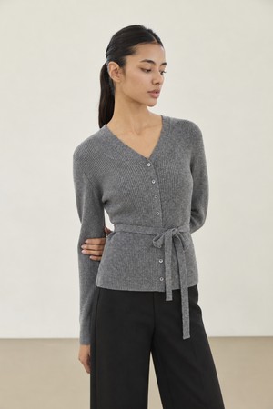 callahan belted cardigan (carrera grey)
