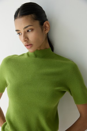 donatella half-neck knit (green apple)