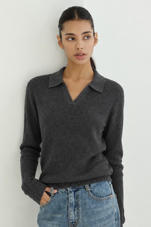 fletcher collared knit (charcoal)