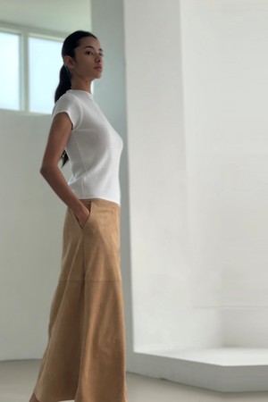 kinberg suede skirt (camel)