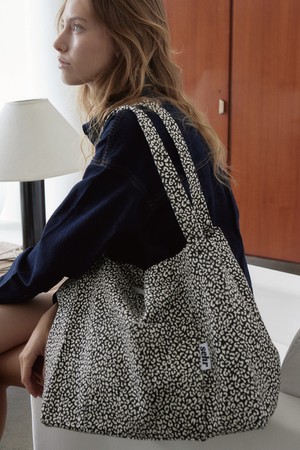 Leopard Twill Cotton Big Bag V2 (Black)