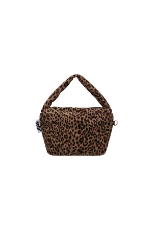 Leopard Corduroy Pouch Bag (Brown)