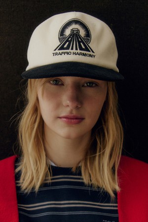 CORDUROY DRIVE LOGO DEEP-FIT 5-PANEL CAP BLACK