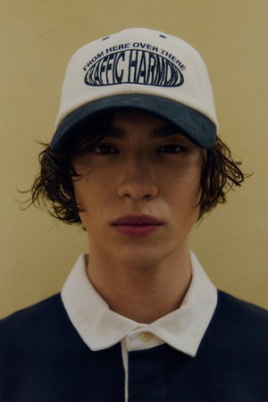 CORDUROY ROUND LOGO DEEP-FIT BALLCAP NAVY
