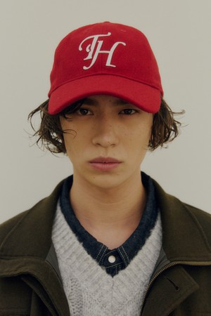 WOOL BLEND TH APPLIQUE LOGO DEEP-FIT BALLCAP RED
