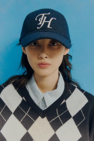 WOOL BLEND TH APPLIQUE LOGO DEEP-FIT BALLCAP NAVY