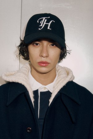 WOOL BLEND TH APPLIQUE LOGO DEEP-FIT BALLCAP BLACK