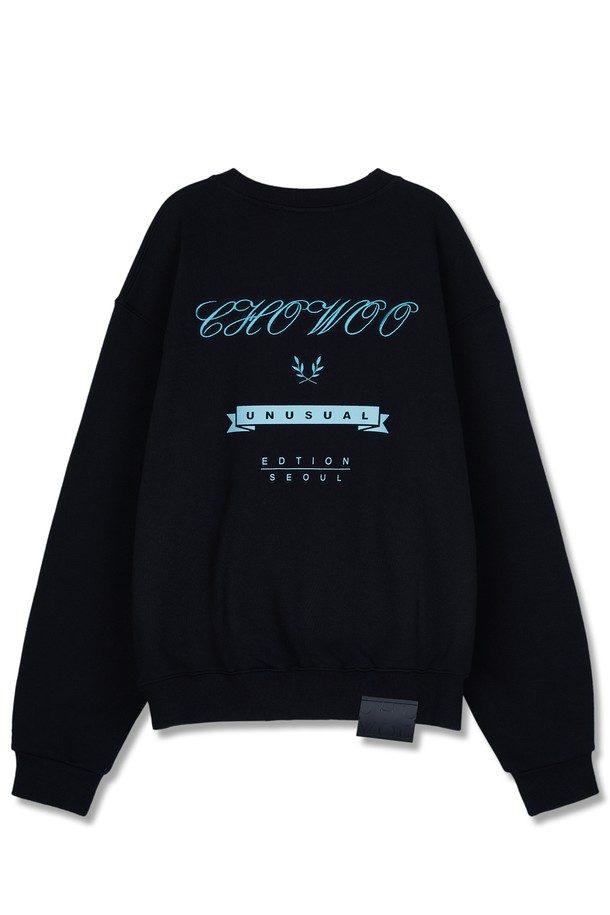 CHOWOO - 스웨트셔츠 - Mint B Logo Sweatshirt - BLACK _ CW23FW_T04U