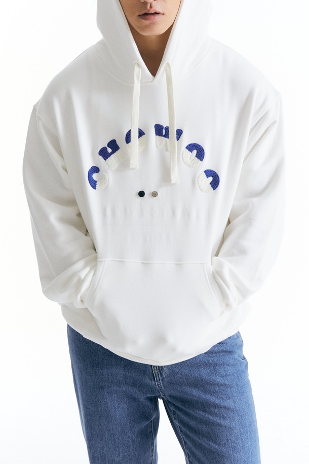 CHOWOO - 후디 - Arch Fluff Hoodie - WHITE _ CW23FW_T12U