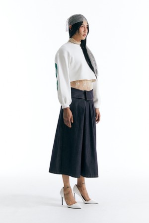 Fold Waist Skirt-BLUE _ CW23FW_B15W