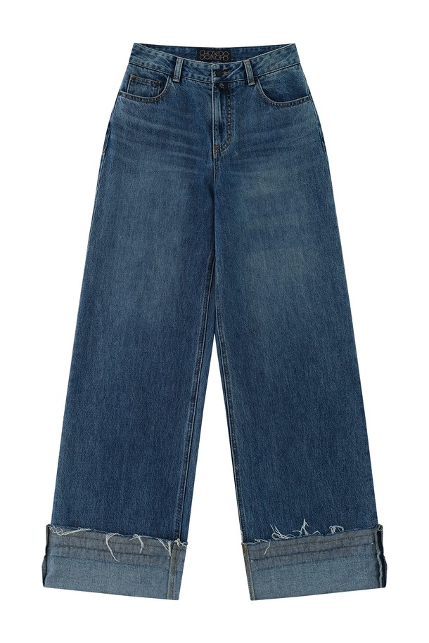 CHOWOO - 데님 - Blue Wide Pants-W