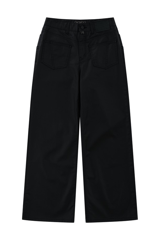 CHOWOO - 데님 - Joker Leather Denim Wide Pants-W