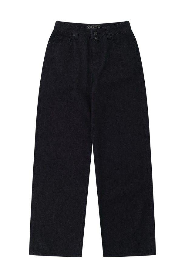 CHOWOO - 데님 - Non-Fade Semi-Wide Pants-M