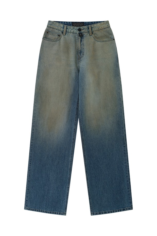 CHOWOO - 데님 - Mud Semi-Wide Pants-W