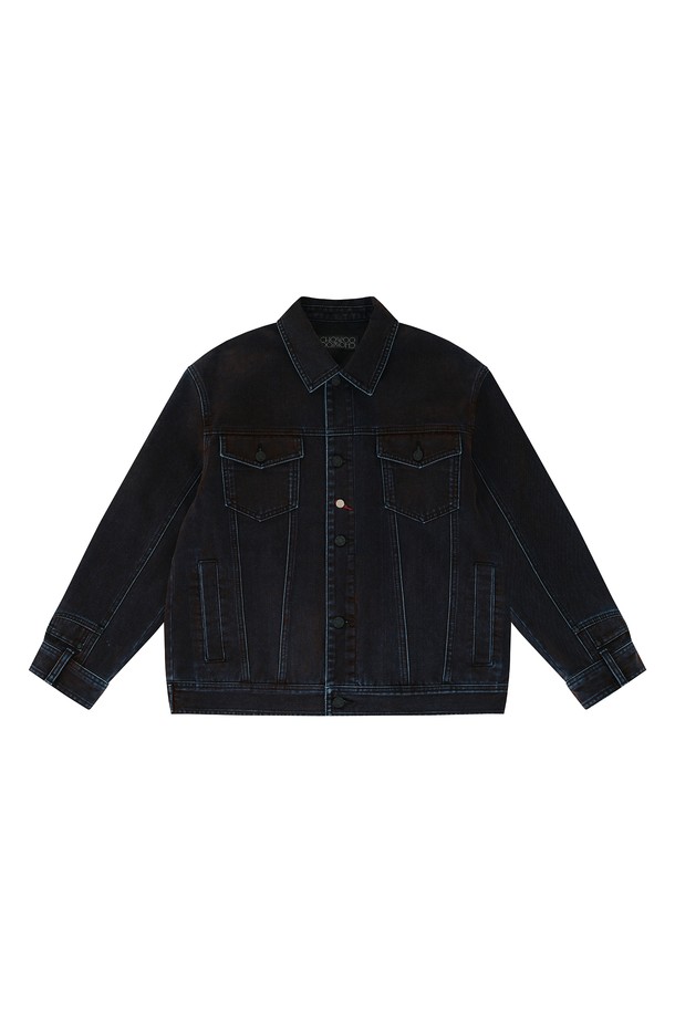 CHOWOO - 블루종/점퍼 - Rust Velvet Denim Transform Jacket-M