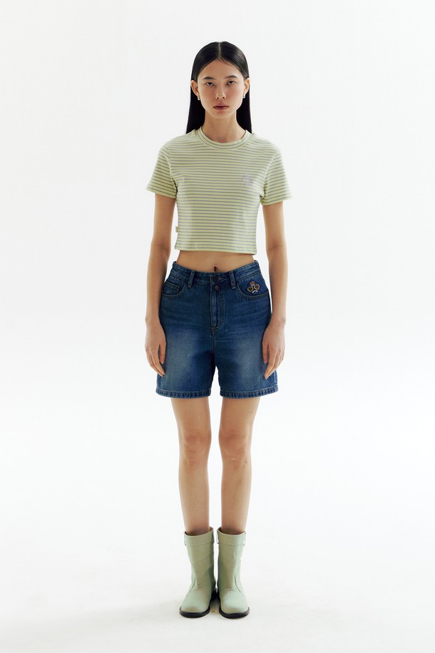 CHOWOO - 쇼트팬츠 - Basic Blue Denim Shorts_CW1A_B06WBL