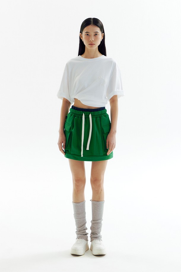 CHOWOO - 미니스커트 - Double Band Bluming Skirt -GRNV_CW1A_B08WW