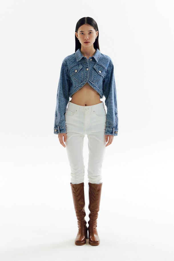 CHOWOO - 데님 - White Skinny Denim Pants_CW1A_B25WWH