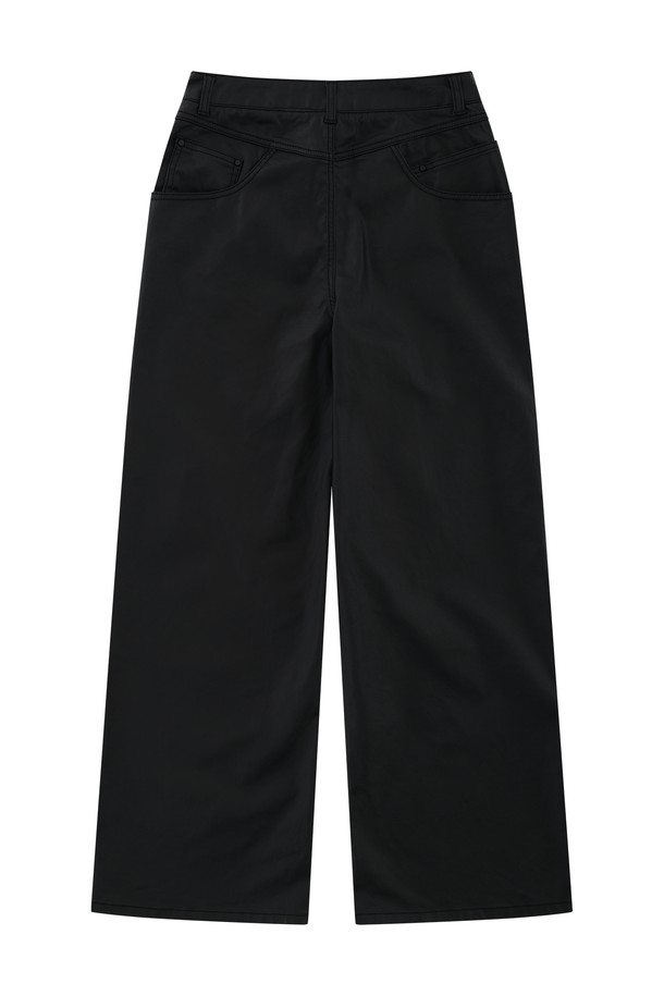 CHOWOO - 데님 - Joker Leather Denim Wide Pants-W