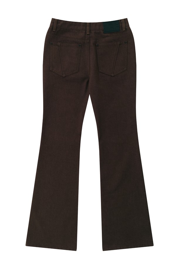 CHOWOO - 데님 - Brown Semi-Bootcut Pants