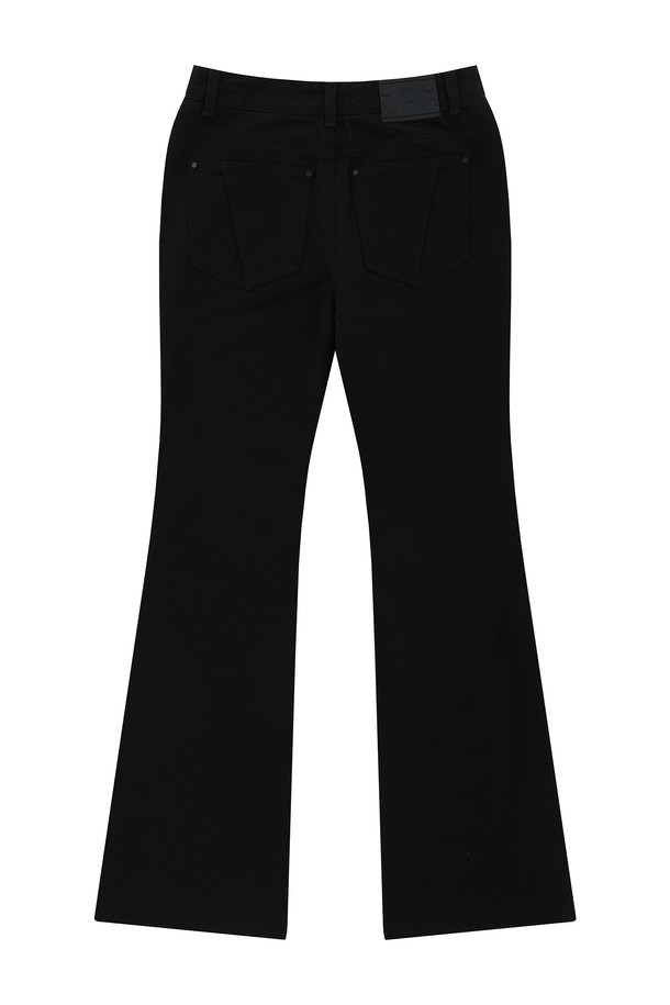 CHOWOO - 데님 - Black Semi-Bootcut Pants