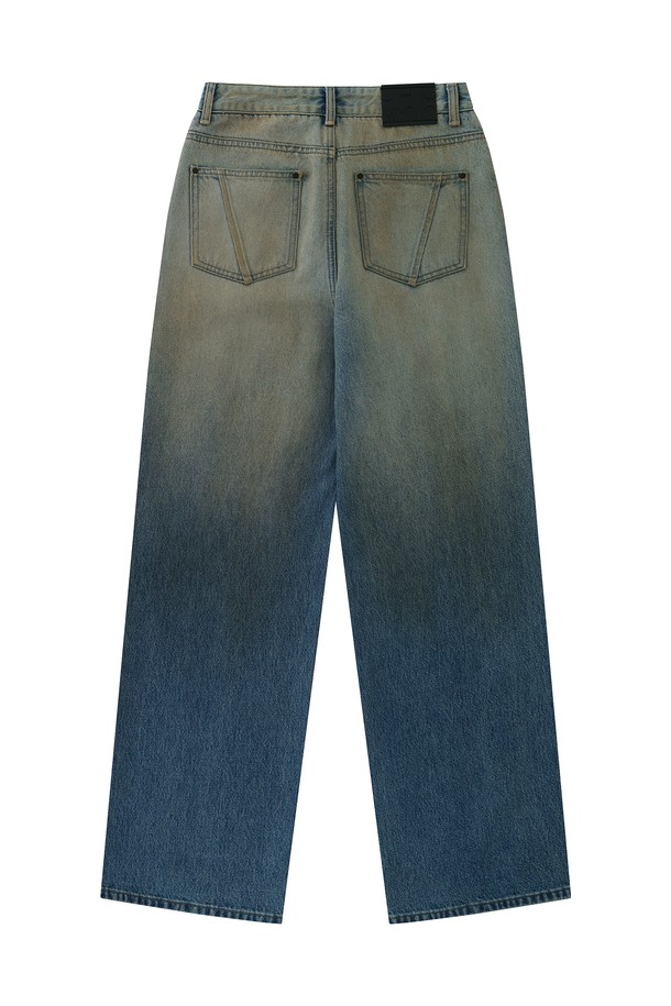 CHOWOO - 데님 - Mud Semi-Wide Pants-W